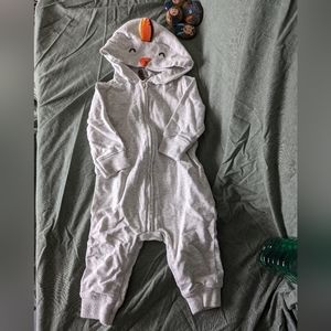 turkey one piece Romper 6m hood gray feathers long sleeve pants thanksgiving